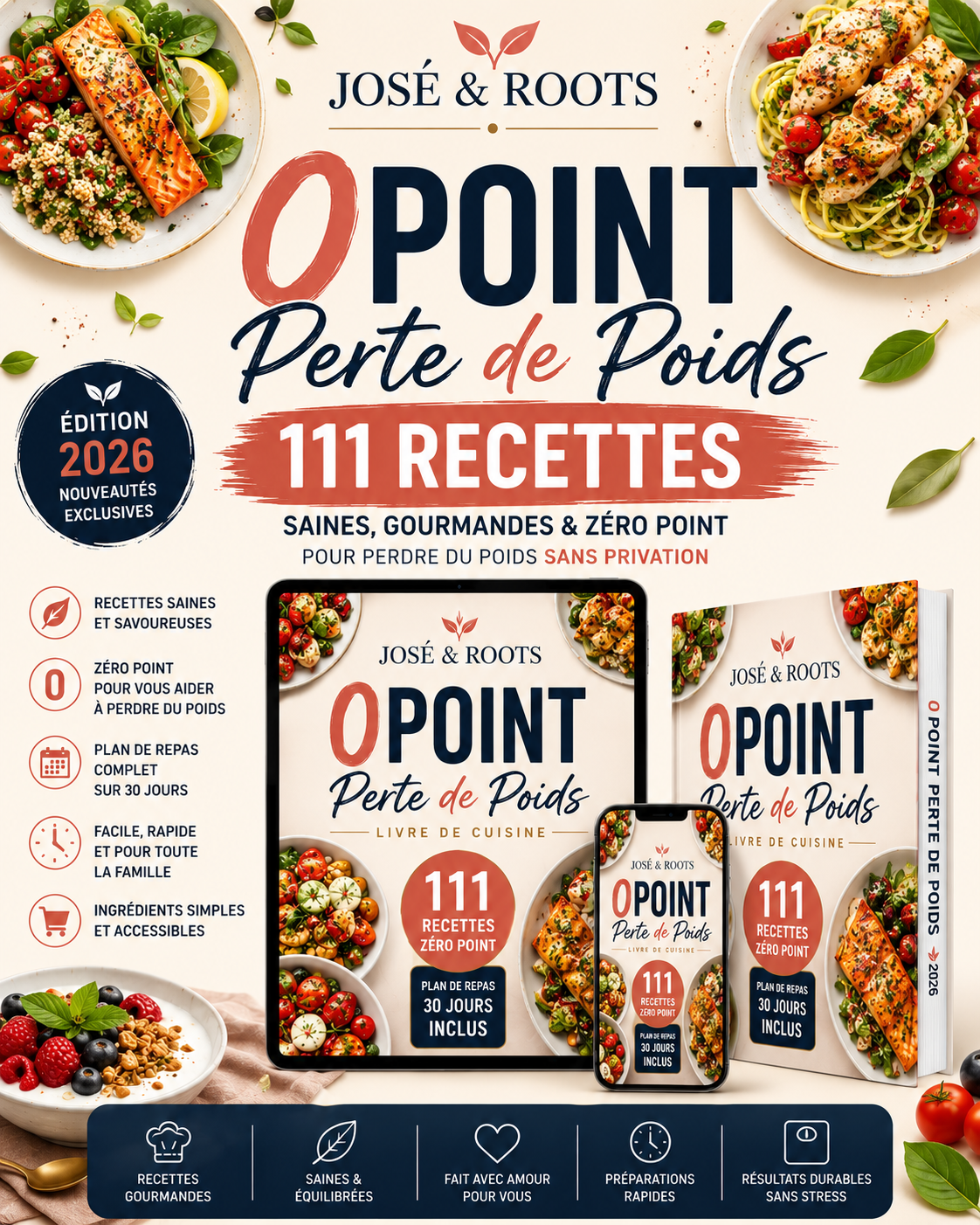 LE GUIDE JOSÉ & ROOTS — 111 Recette Minceur / Plan Repas 30 Jours